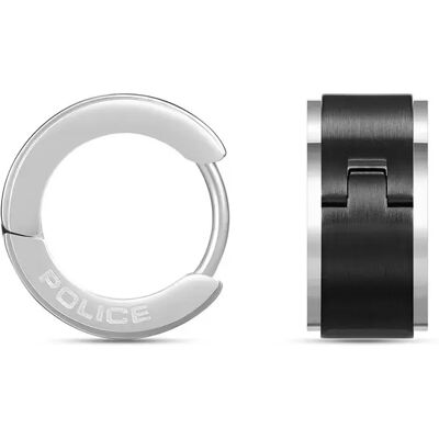 Police Orecchini Edge & Huggie Black One Size Police Orecchini Edge & Huggie Black One Size