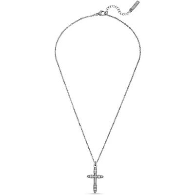 Police Collana Faith Antique Silver One Size Police Collana Faith Antique Silver One Size
