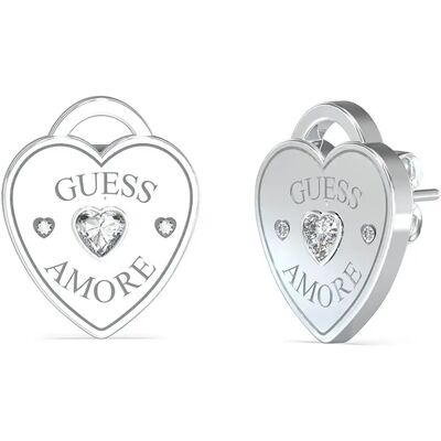 Guess Orecchini Amore Heart Studs Silver One Size Guess Orecchini Amore Heart Studs Silver One Size