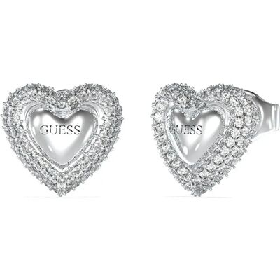 Guess Orecchini Beloved Pave Heart Studs Silver One Size Guess Orecchini Beloved Pave Heart Studs Silver One Size