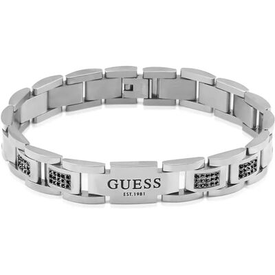 Guess Braccialetto Frontiers Silver / Black One Size Guess Braccialetto Frontiers Silver / Black One Size