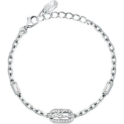 Karl Lagerfeld Braccialetto Klayc3 Silver / White One Size Karl Lagerfeld Braccialetto Klayc3 Silver / White One Size