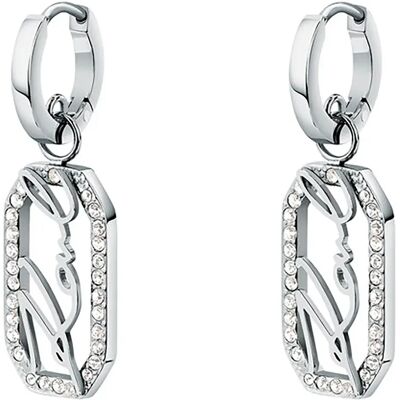 Karl Lagerfeld Orecchini Klayc6 Silver / White One Size Karl Lagerfeld Orecchini Klayc6 Silver / White One Size