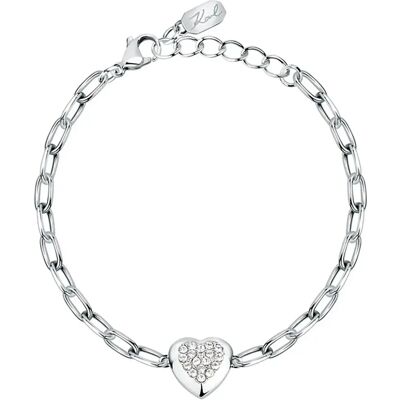 Karl Lagerfeld Braccialetto Klayd15 Silver / White One Size Karl Lagerfeld Braccialetto Klayd15 Silver / White One Size