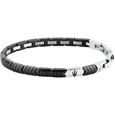 Maserati Braccialetto Jm226atz86 Silver / Black One Size Maserati Braccialetto Jm226atz86 Silver / Black One Size