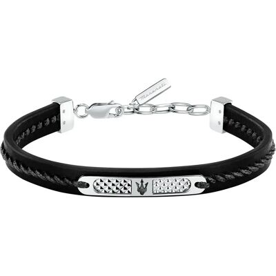 Maserati Braccialetto Jm525ave29 Silver / Black One Size Maserati Braccialetto Jm525ave29 Silver / Black One Size