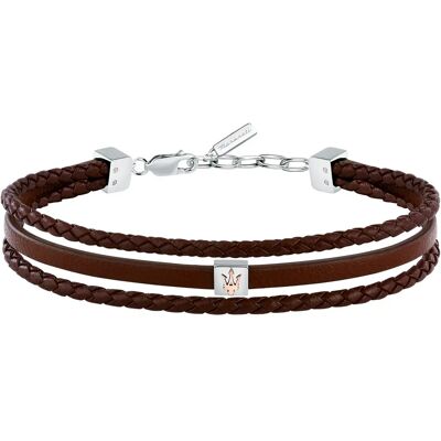 Maserati Braccialetto Jm525ave33 Silver / Rose Gold / Brown One Size Maserati Braccialetto Jm525ave33 Silver / Rose Gold / Brown One Size