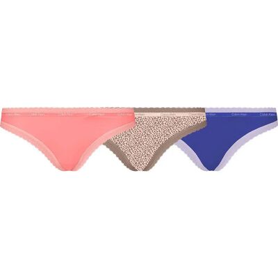 Calvin Klein Tanga 3 Unità Stunning Pink / Streak Leopard / Parade XS Calvin Klein Tanga 3 Unità Stunning Pink / Streak Leopard / Parade XS