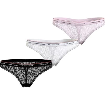 Tommy Hilfiger Tanga Premium Essentials 3 Unità Black / White / Light Pink S Tommy Hilfiger Tanga Premium Essentials 3 Unità Black / White / Light Pink S