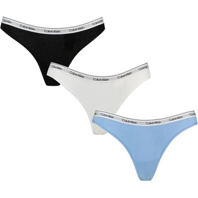 Calvin Klein Tanga 000qd5209e 3 Unità Black / White / Frozen Fjiord L Calvin Klein Tanga 000qd5209e 3 Unità Black / White / Frozen Fjiord L