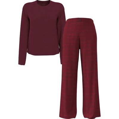 Calvin Klein Pigiama A Maniche Lunghe Lv00qs7579 Zinfandel / Jotted Madras S Calvin Klein Pigiama A Maniche Lunghe Lv00qs7579 Zinfandel / Jotted Madras S