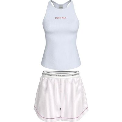 Calvin Klein Pigiama Senza Maniche Lv00qs7580 Classic White / Echo Stripe Classic S Calvin Klein Pigiama Senza Maniche Lv00qs7580 Classic White / Echo Stripe Classic S