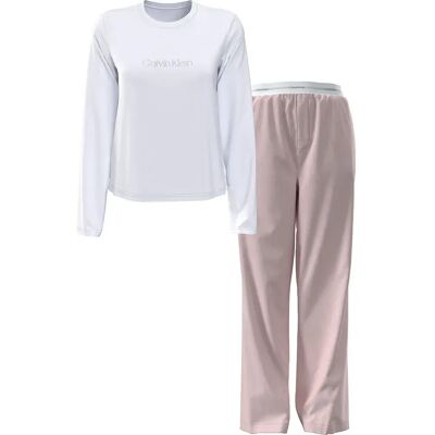 Calvin Klein Pigiama A Maniche Lunghe Lv00qs7575 Classic White / Potpourri M Calvin Klein Pigiama A Maniche Lunghe Lv00qs7575 Classic White / Potpourri M