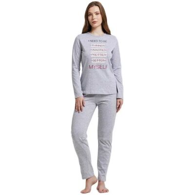 Pompea Pigiama A Maniche Lunghe Lorraine Grey Melange M Pompea Pigiama A Maniche Lunghe Lorraine Grey Melange M