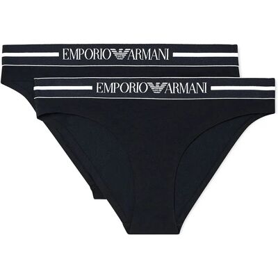 Emporio Armani Slip Da Donna Ew00003_af19023 2 Unità Black / Black XS Emporio Armani Slip Da Donna Ew00003_af19023 2 Unità Black / Black XS