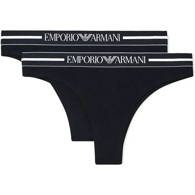 Emporio Armani Slip Da Donna Ew00006_af19023 Brazilian 2 Unità Black / Black S Emporio Armani Slip Da Donna Ew00006_af19023 Brazilian 2 Unità Black / Black S
