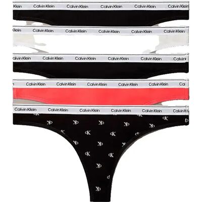 Calvin Klein Tanga Lv00qd5221 5 Unità Black / Black / Snow Heather / Punch P S Calvin Klein Tanga Lv00qd5221 5 Unità Black / Black / Snow Heather / Punch P S