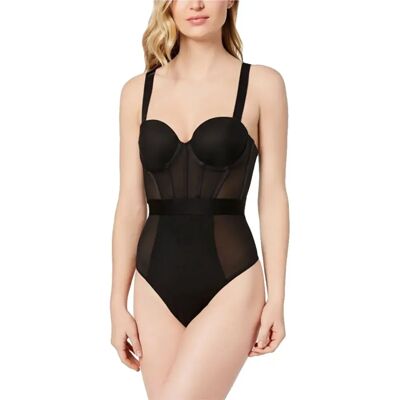 DKNY Corpo Senza Maniche Sheers Cupped Strapless Black 36 DKNY Corpo Senza Maniche Sheers Cupped Strapless Black 36