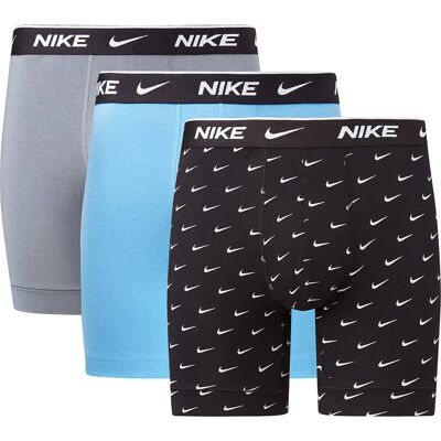 Nike Boxers Eday Brief 3 Unità Swoosh Print / Cool Grey / University Blue S Nike Boxers Eday Brief 3 Unità Swoosh Print / Cool Grey / University Blue S