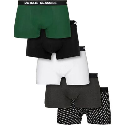 Urban Classics Boxers Set Of 5 S Black / White / Green L Urban Classics Boxers Set Of 5 S Black / White / Green L