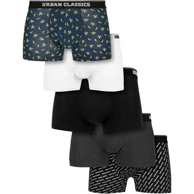 Urban Classics Boxers 5 Unità Charcoal / Black / White M Urban Classics Boxers 5 Unità Charcoal / Black / White M