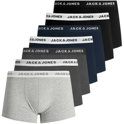 Jack & Jones Boxers Basic 7 Unità Light Grey Melange / Detail Dgm / Navy Blazer / Black S Jack & Jones Boxers Basic 7 Unità Light Grey Melange / Detail Dgm / Navy Blazer / Black S