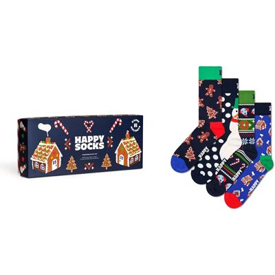 Happy Socks Calzini Lunghi Gingerbreads Gift Set Half Paia Navy EU 36-40 Happy Socks Calzini Lunghi Gingerbreads Gift Set Half Paia Navy EU 36-40