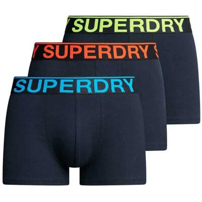 Superdry Boxers Trunk 3 Unità Eclipse Navy / Neon S Superdry Boxers Trunk 3 Unità Eclipse Navy / Neon S