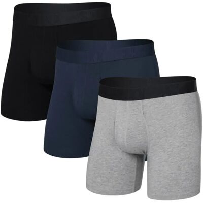 Saxx Underwear Boxers Droptemp Cooling 3 Unità Dk Grey Hthr / Dark Ink / Blk S Saxx Underwear Boxers Droptemp Cooling 3 Unità Dk Grey Hthr / Dark Ink / Blk S