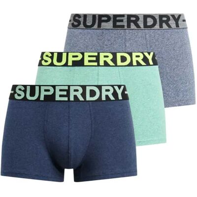 Superdry Boxers M311050b 3 Unità Dark Indigo Blue Marl / Fresh Green Marl / F XL Superdry Boxers M311050b 3 Unità Dark Indigo Blue Marl / Fresh Green Marl / F XL
