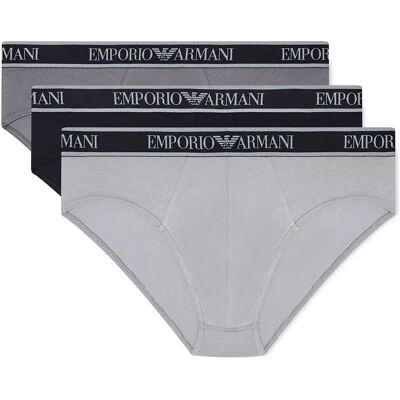 Emporio Armani Slip Em000258_af20669 3 Unità Black / Steel / Grey S Emporio Armani Slip Em000258_af20669 3 Unità Black / Steel / Grey S