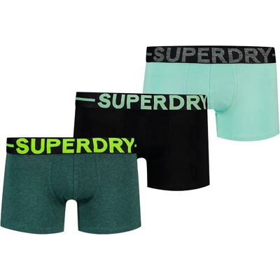 Superdry Boxers M311075a Trunk 3 Unità Black / Green Mix S Superdry Boxers M311075a Trunk 3 Unità Black / Green Mix S