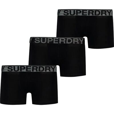 Superdry Boxers M311075a Trunk 3 Unità Black / Grey S Superdry Boxers M311075a Trunk 3 Unità Black / Grey S
