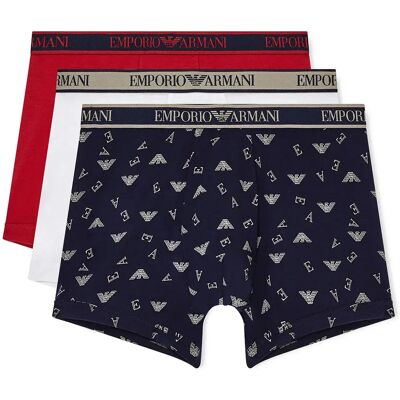 Emporio Armani Boxers Em000371_af20669 3 Unità Scoo / Ink-Nut Prt / Wht L Emporio Armani Boxers Em000371_af20669 3 Unità Scoo / Ink-Nut Prt / Wht L