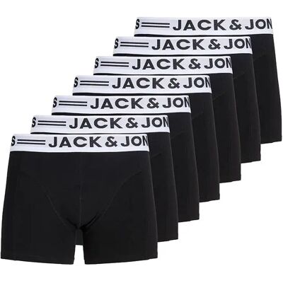 Jack & Jones Boxers Sense Trunk 7 Unità Black / White / Black Logo L Jack & Jones Boxers Sense Trunk 7 Unità Black / White / Black Logo L