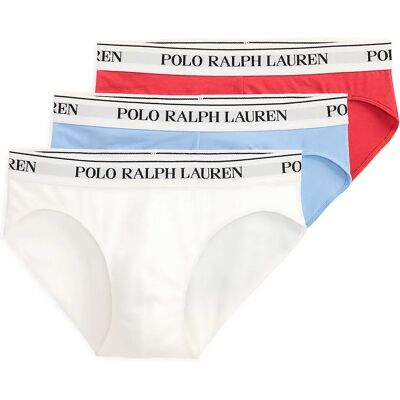 Polo Ralph Lauren Slip 718053 Brief 3 Unità White / Cham Bl / Chili Pepper 2XL Polo Ralph Lauren Slip 718053 Brief 3 Unità White / Cham Bl / Chili Pepper 2XL
