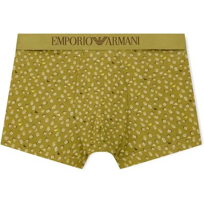 Emporio Armani Boxers Em000232_af2500 Trunk Moss Green Square Print XL Emporio Armani Boxers Em000232_af2500 Trunk Moss Green Square Print XL