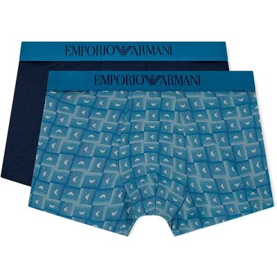 Emporio Armani Boxers Em00101_af2500 Trunk 2 Unità Blue Geomectric / Blue S Emporio Armani Boxers Em00101_af2500 Trunk 2 Unità Blue Geomectric / Blue S