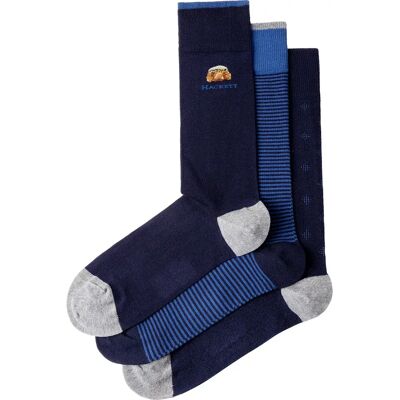 Hackett Calzini Hmu300082 3 Paia Ink Blue EU 39-42 Hackett Calzini Hmu300082 3 Paia Ink Blue EU 39-42
