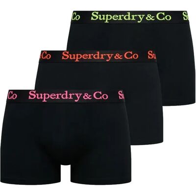 Superdry Boxers M311081a Trunk 3 Unità Black / Black / Black / Neon M Superdry Boxers M311081a Trunk 3 Unità Black / Black / Black / Neon M