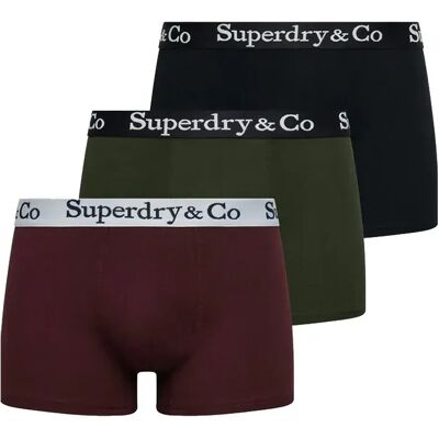 Superdry Boxers M311081a Trunk 3 Unità Black / Olive Green / Burgundy XL Superdry Boxers M311081a Trunk 3 Unità Black / Olive Green / Burgundy XL
