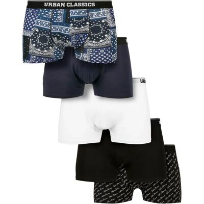 Urban Classics Boxers Tb17 5 Unità Bandana Navy / Navy / White / Black / Script Black 2XL Urban Classics Boxers Tb17 5 Unità Bandana Navy / Navy / White / Black / Script Black 2XL