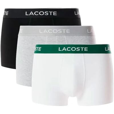 Lacoste Boxers 5h1300-00 Trunk 3 Unità Black / White / Silver Chine XL Lacoste Boxers 5h1300-00 Trunk 3 Unità Black / White / Silver Chine XL