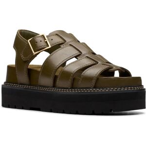 Clarks Shoes Sandali Orianna Twist Dark Olive Leather EU 39 Clarks Shoes Sandali Orianna Twist Dark Olive Leather EU 39