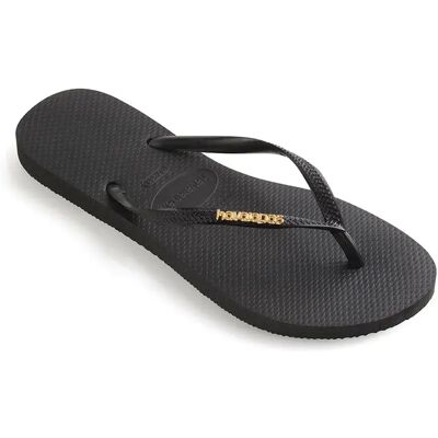 Havaianas Infradito Slim Logo Metallic Black / Gold EU 35-36 Havaianas Infradito Slim Logo Metallic Black / Gold EU 35-36