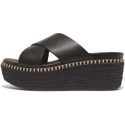 Fitflop Ciabatte Eloise Espadrille Leather Wedge Cross Black EU 40 Fitflop Ciabatte Eloise Espadrille Leather Wedge Cross Black EU 40