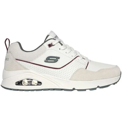 Skechers Sneaker Uno White Leather / Suede / Green Mesh / Burg Trim EU 41 Skechers Sneaker Uno White Leather / Suede / Green Mesh / Burg Trim EU 41