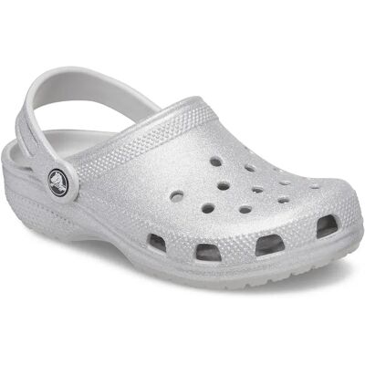 Crocs Zoccoli Classic Glitter Clog T Silver Glitter EU 19-20 Crocs Zoccoli Classic Glitter Clog T Silver Glitter EU 19-20