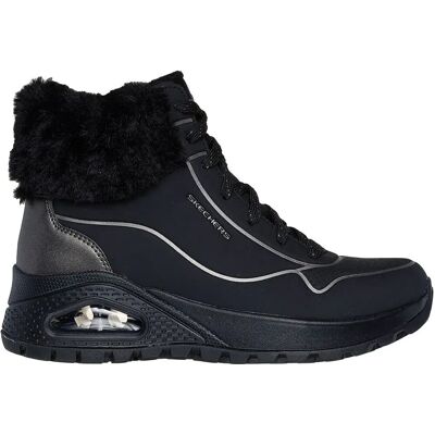 Skechers Sneaker Uno Rugged Black Durabuck / Metallic Duraleather / Faux Fur EU 36 Skechers Sneaker Uno Rugged Black Durabuck / Metallic Duraleather / Faux Fur EU 36