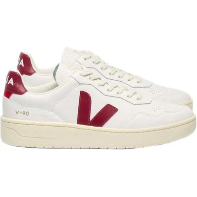 Veja Sneaker V-90 Leather Extra White / Marsala EU 39 Veja Sneaker V-90 Leather Extra White / Marsala EU 39